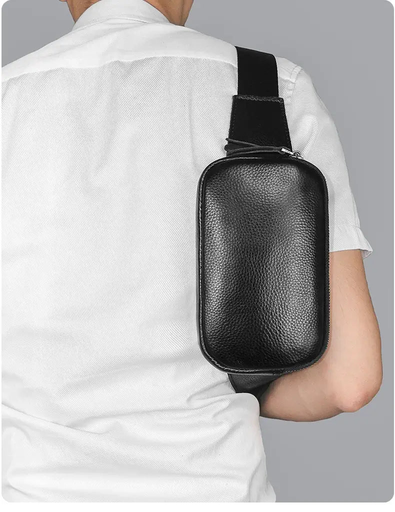Sac banane en cuir de luxe homme