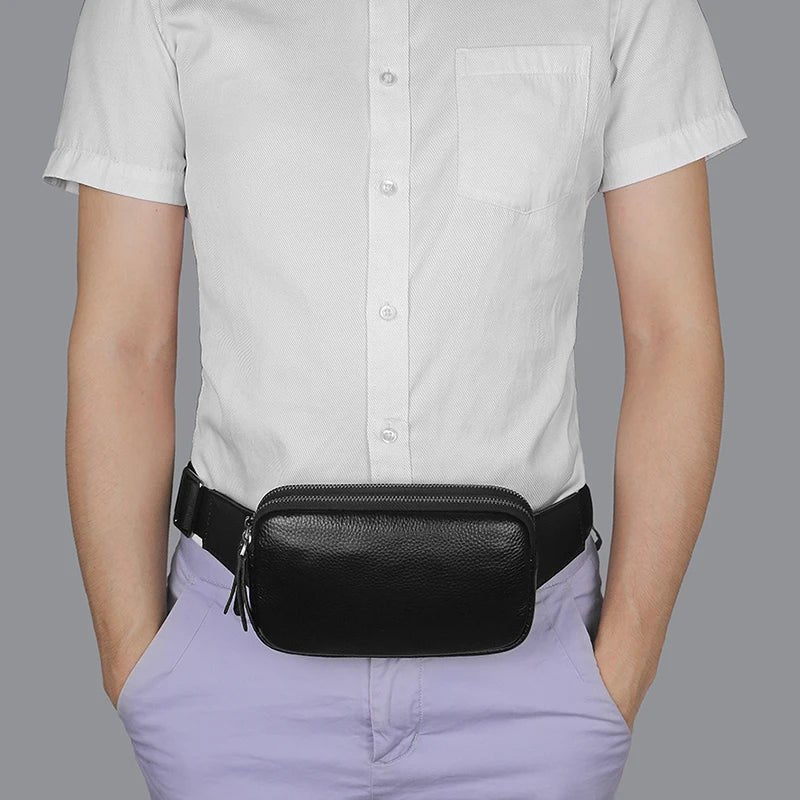 Sac banane en cuir noir - Pakooz