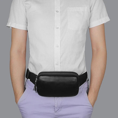 Sac banane en cuir noir - Pakooz
