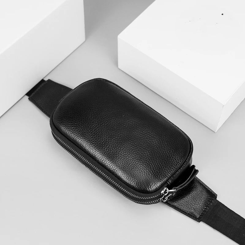 Sac banane en cuir noir stylé