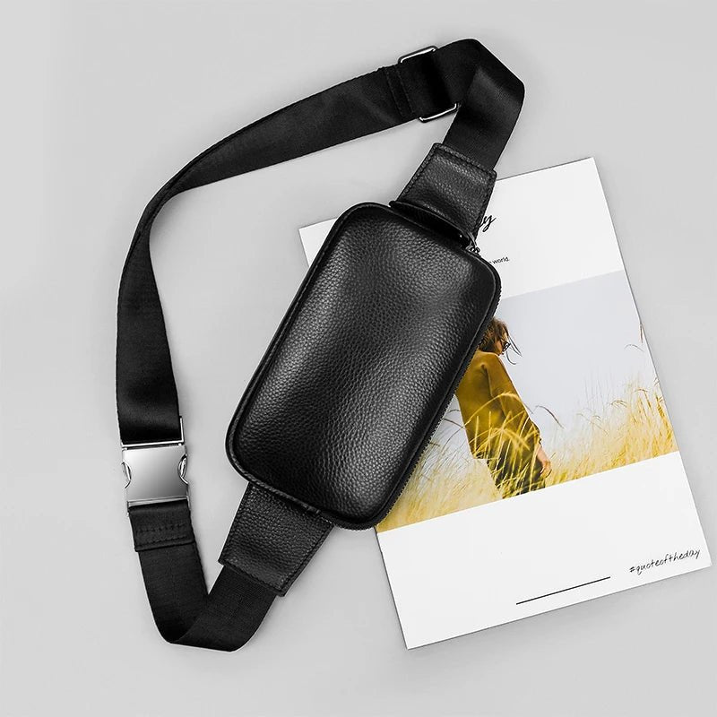 Sac banane en cuir noir - Pakooz