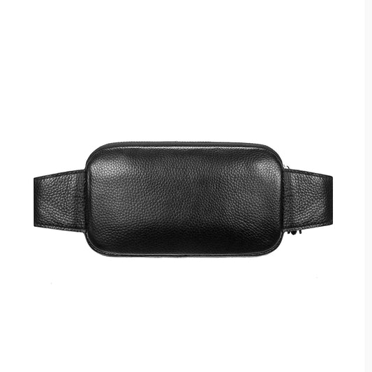 Sac banane en cuir noir