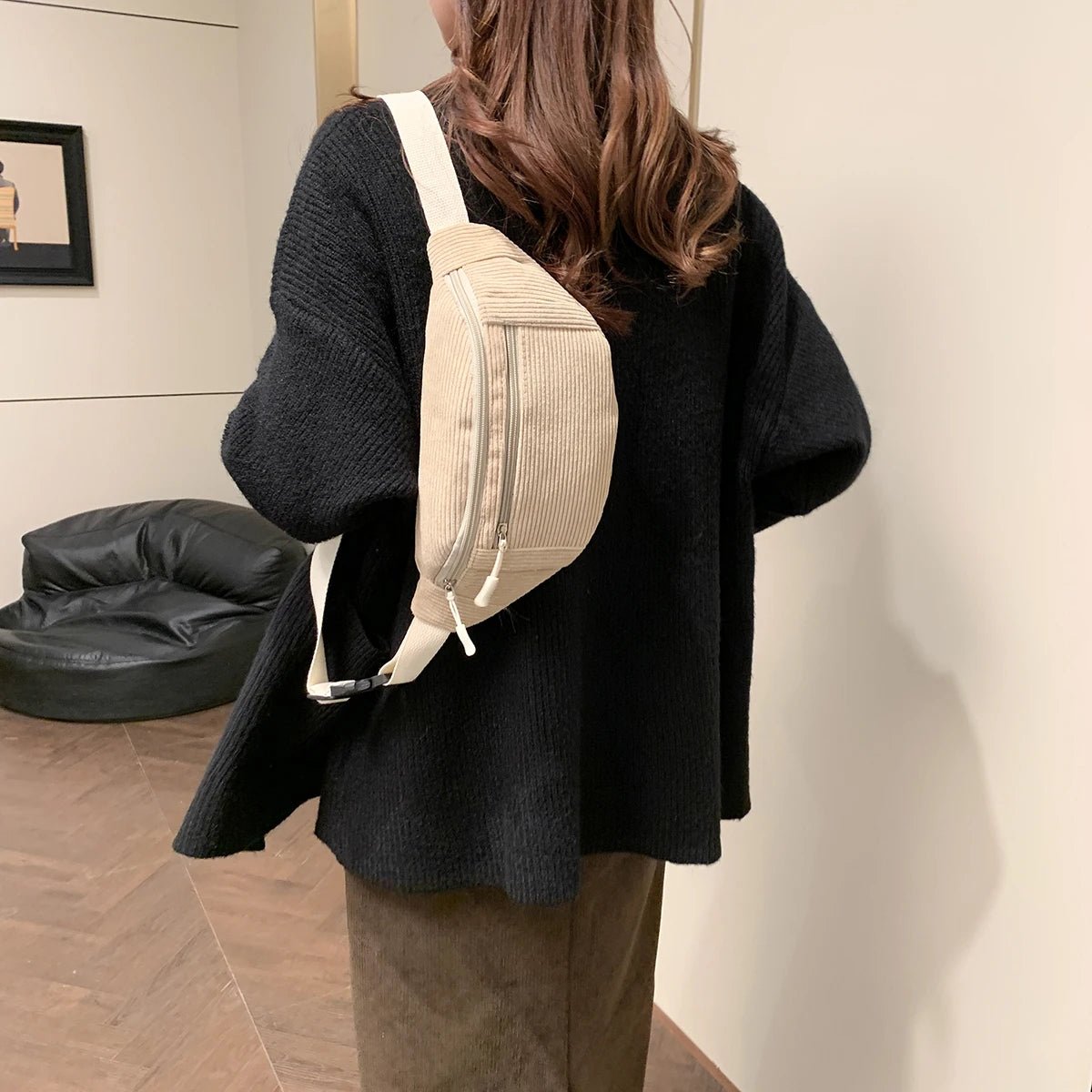 Sac banane en velours côtelé de qualité