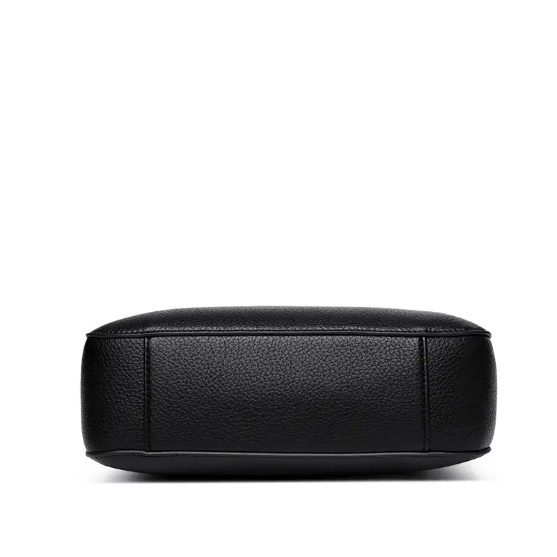 Sac à main à bandoulière noir en cuir pu