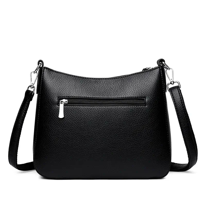 Sac à main à bandoulière noir en cuir