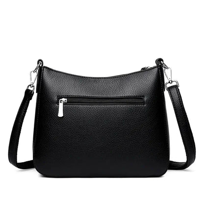 Sac à main à bandoulière noir en cuir