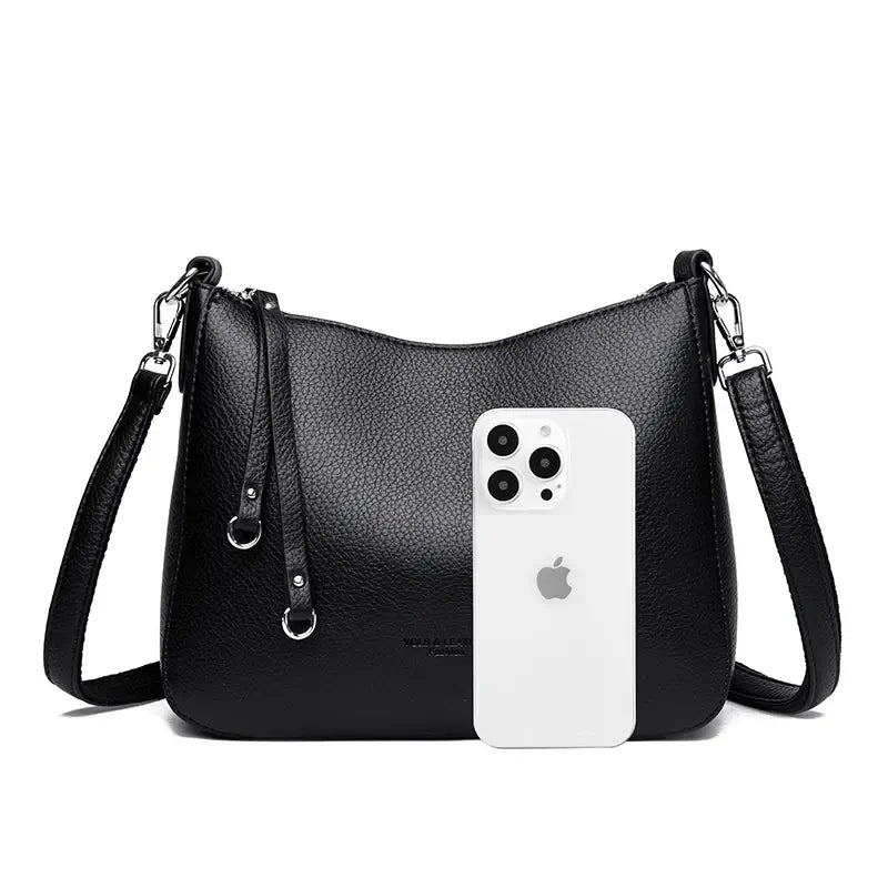 Sac à main à bandoulière noir iphone